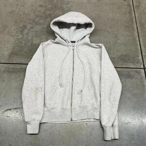 brandy melville christy heather grey zip up hoodie size medium WOMENS